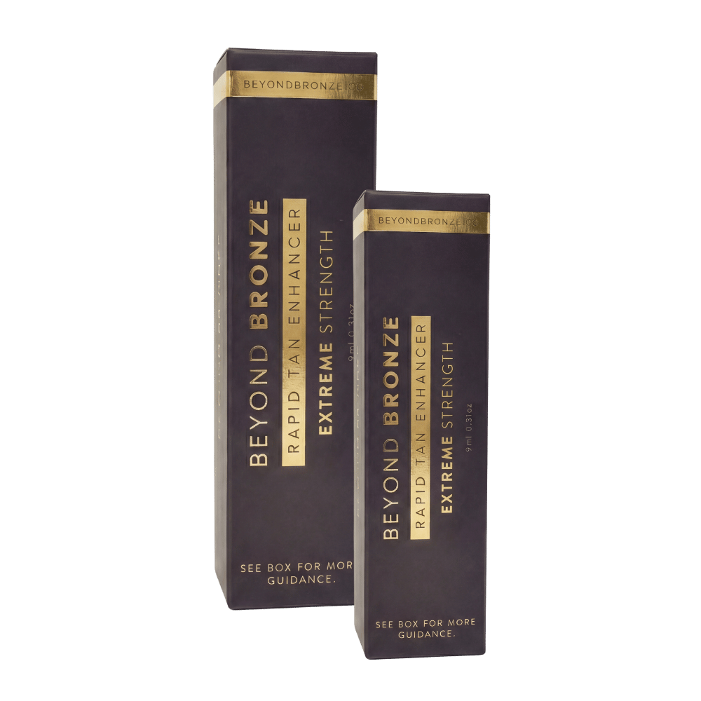<span style="color:#C1A153;">Extreme</span> Strength Tanning Spray + Drops